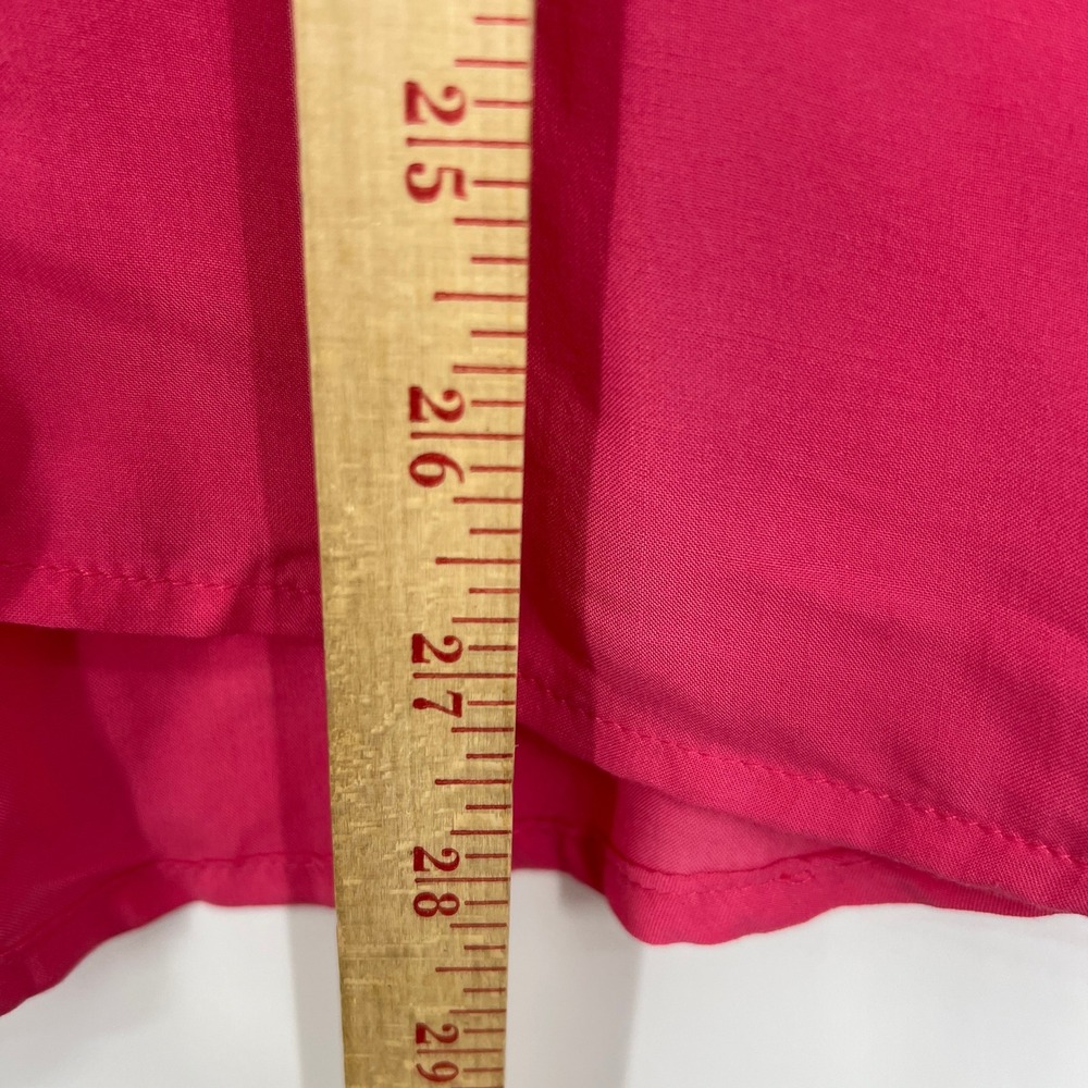 Maurices Womens Hot Pink Roll Tab Sleeve Utility Button Down Shirt Large - Picture 8 of 8